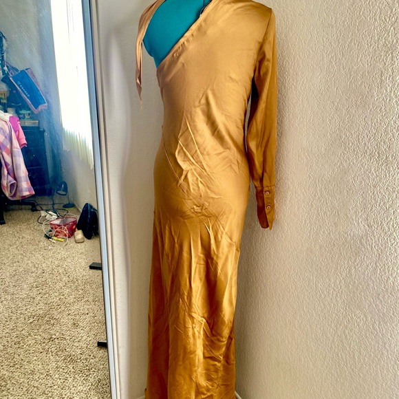 Young Fabulous and Broke Copper Silk Dress L - Picture 3 of 6